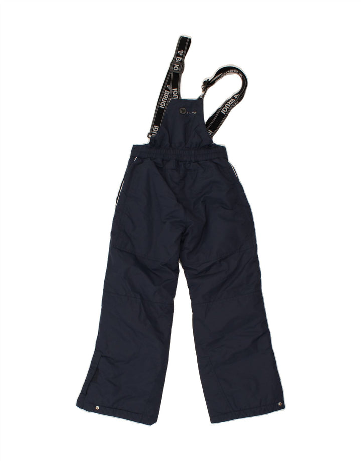 BRUGI Boys Graphic Dungarees Ski Trousers 7-8 Years  Navy Blue Polyester Vintage Brugi and Second-Hand Brugi from Messina Hembry 
