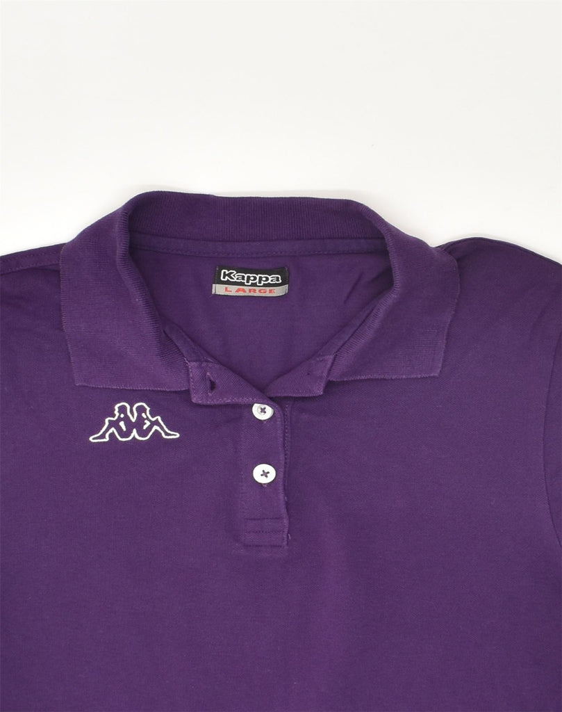 KAPPA Womens Polo Shirt UK 14 Large Purple Cotton | Vintage Kappa | Thrift | Second-Hand Kappa | Used Clothing | Messina Hembry 