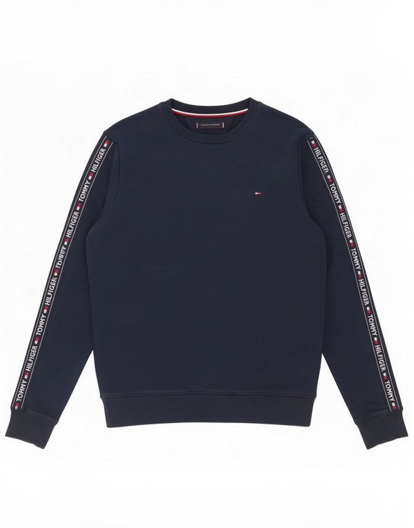 Tommy Hilfiger Mens Graphic Sweatshirt Jumper Small Navy Blue Cotton