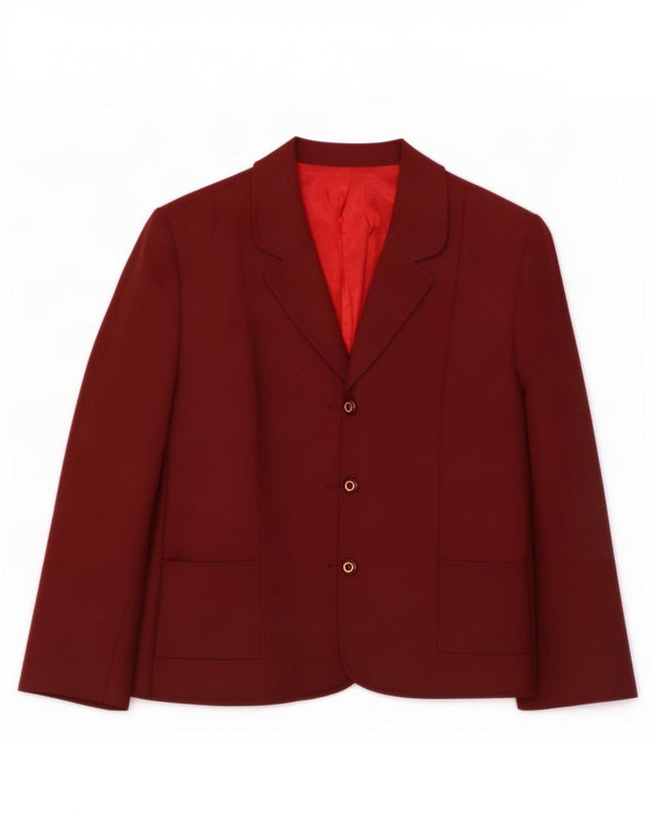 El Encore Womens 3 Button Blazer Jacket UK 14 Medium Burgundy Polyester