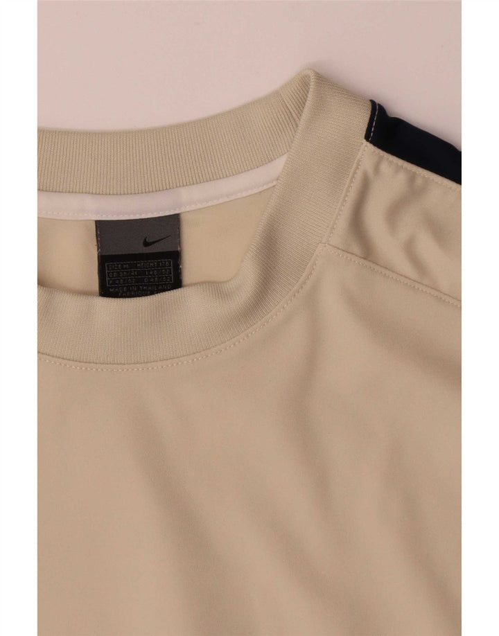 Nike Mens T-Shirt Top UK 39/41 Medium Beige Colourblock Polyester