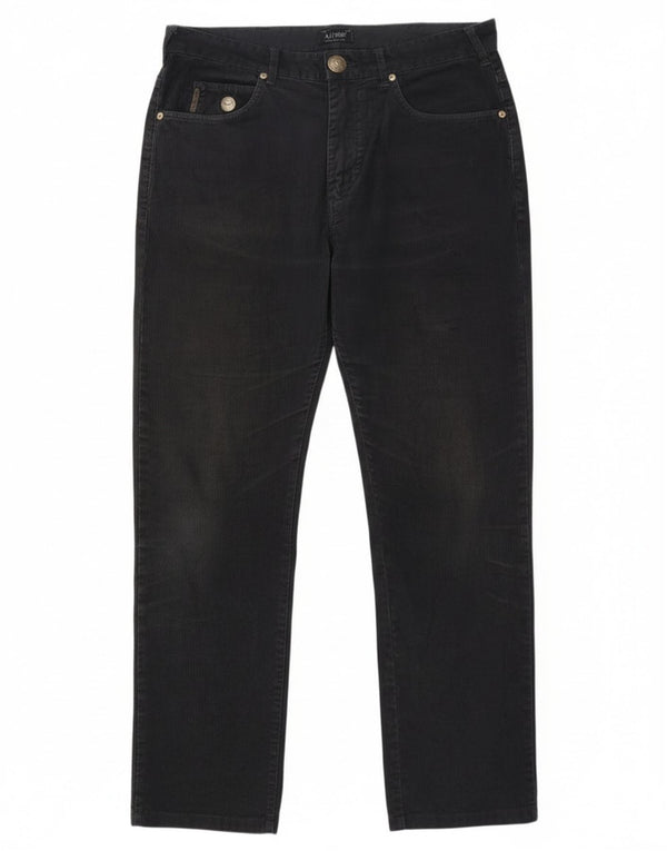 Armani Mens Straight Corduroy Trousers W31 L29 Navy Blue Cotton