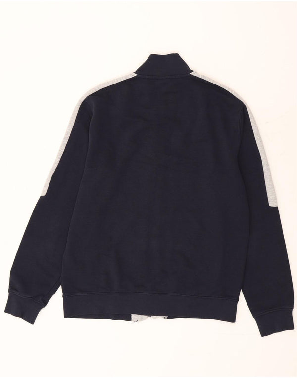 Arena Mens Tracksuit Top Jacket Large Navy Blue Colourblock Cotton