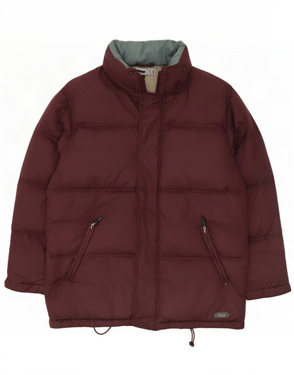 Fila Mens Loose Fit Padded Jacket IT 44 XS Burgundy Polyamide