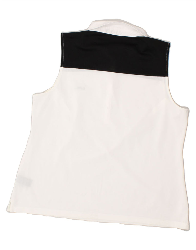 RALPH LAUREN Womens Sleeveless Polo Shirt UK 18 XL White Colourblock | Vintage Ralph Lauren | Thrift | Second-Hand Ralph Lauren | Used Clothing | Messina Hembry 