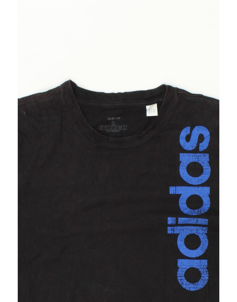ADIDAS Mens Graphic T-Shirt Top Small Black Cotton Vintage Adidas and Second-Hand Adidas from Messina Hembry 