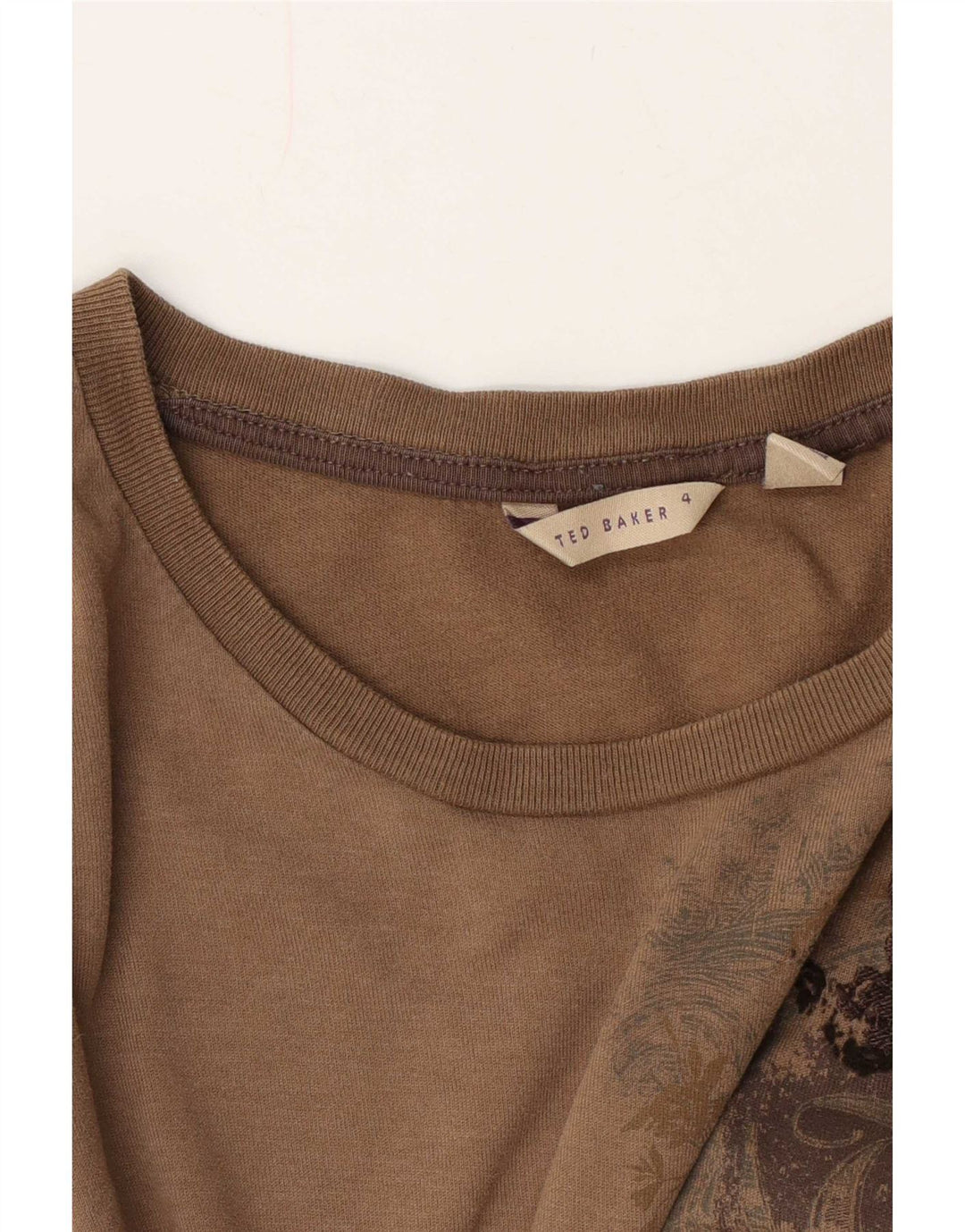 Ted Baker Mens Graphic T-Shirt Top Size 4 Large Brown