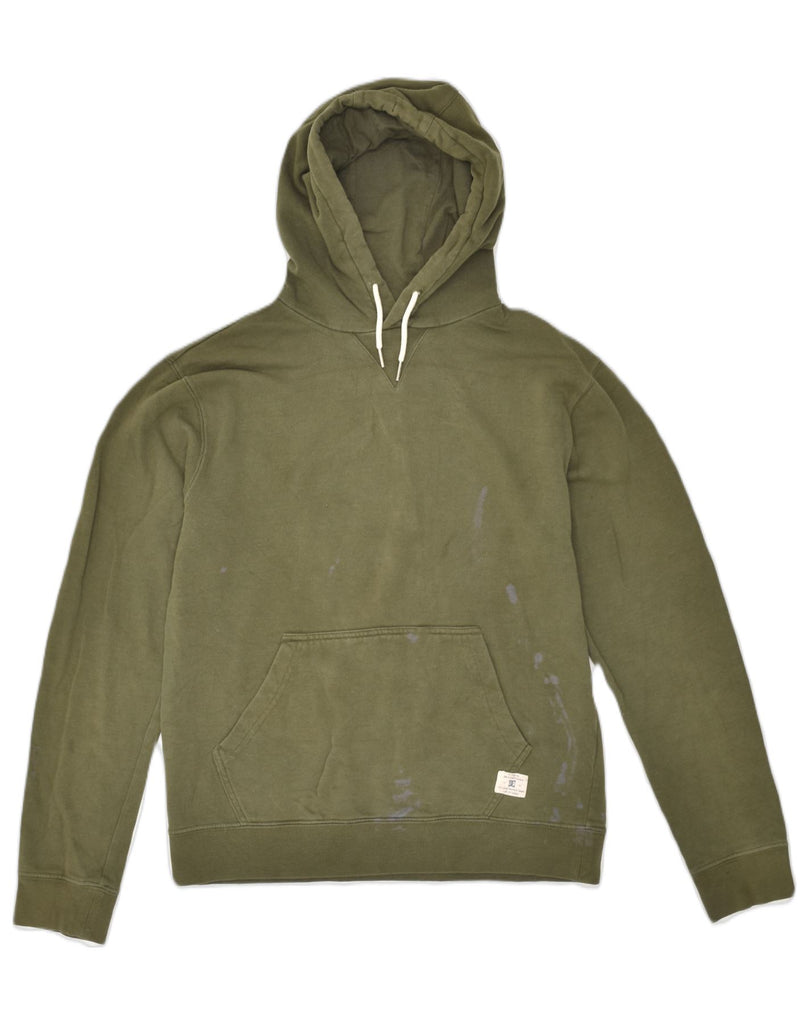 DC Mens Hoodie Jumper Small Khaki Cotton | Vintage DC | Thrift | Second-Hand DC | Used Clothing | Messina Hembry 