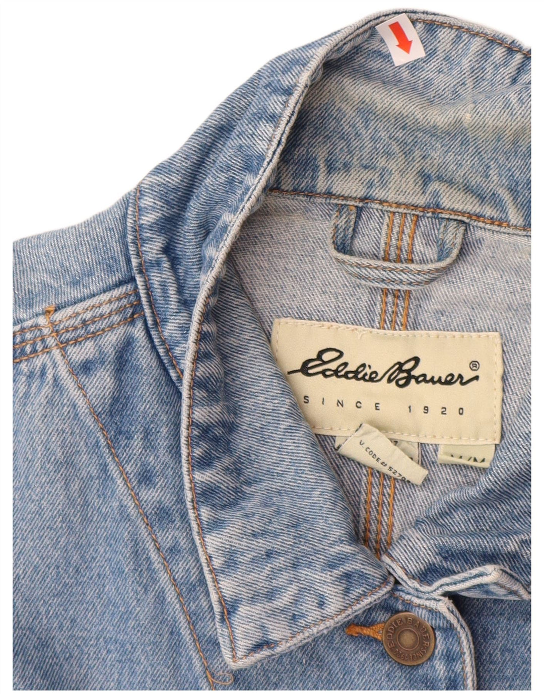 EDDIE BAUER Womens Oversized Denim Jacket UK 14 Medium Blue Cotton