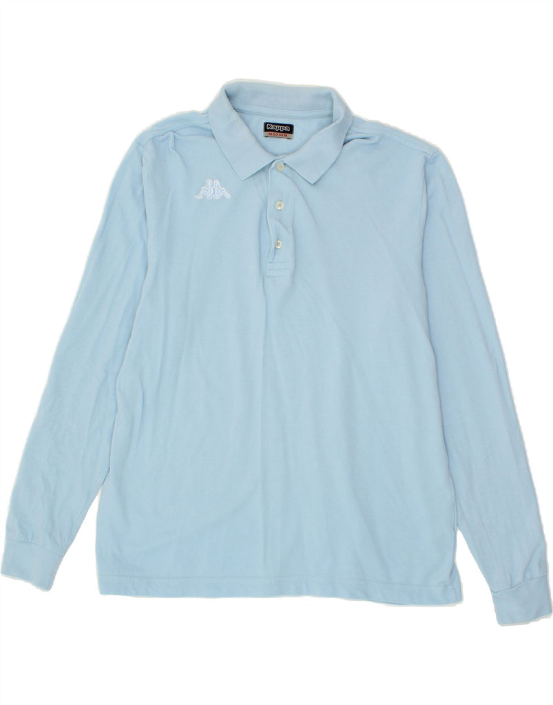 KAPPA Mens Long Sleeve Polo Shirt Medium Blue Cotton Vintage Kappa and Second-Hand Kappa from Messina Hembry 