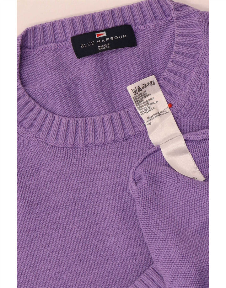 Marks & Spencer Mens Blue Harbour Crew Neck Jumper Sweater Large Purple