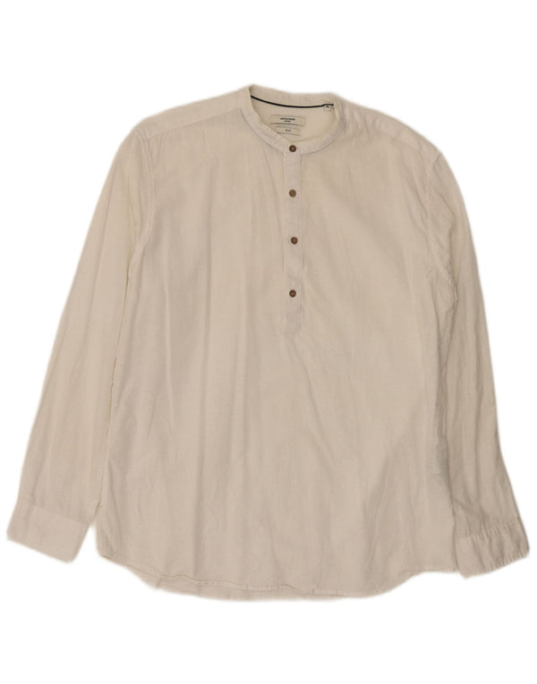 Jack & Jones Mens Slim Fit Pullover Shirt XL White Cotton