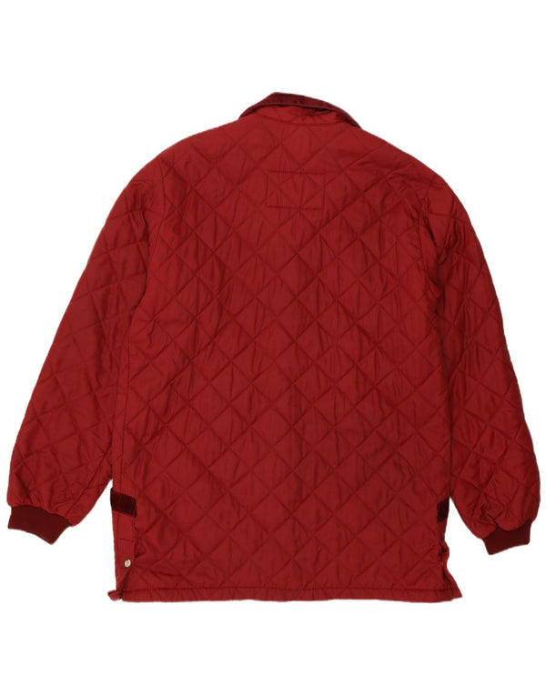 Vintage Mens Quilted Jacket UK 40 Large Burgundy Polyamide