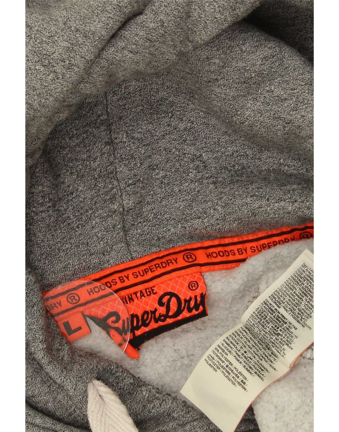 Superdry Mens Graphic Hoodie Jumper Large Grey Cotton
