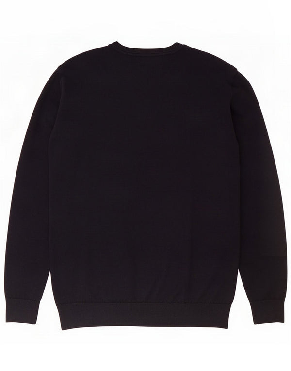 Lacoste Mens Regular Fit V-Neck Jumper Sweater Size 6 XL Navy Blue Wool