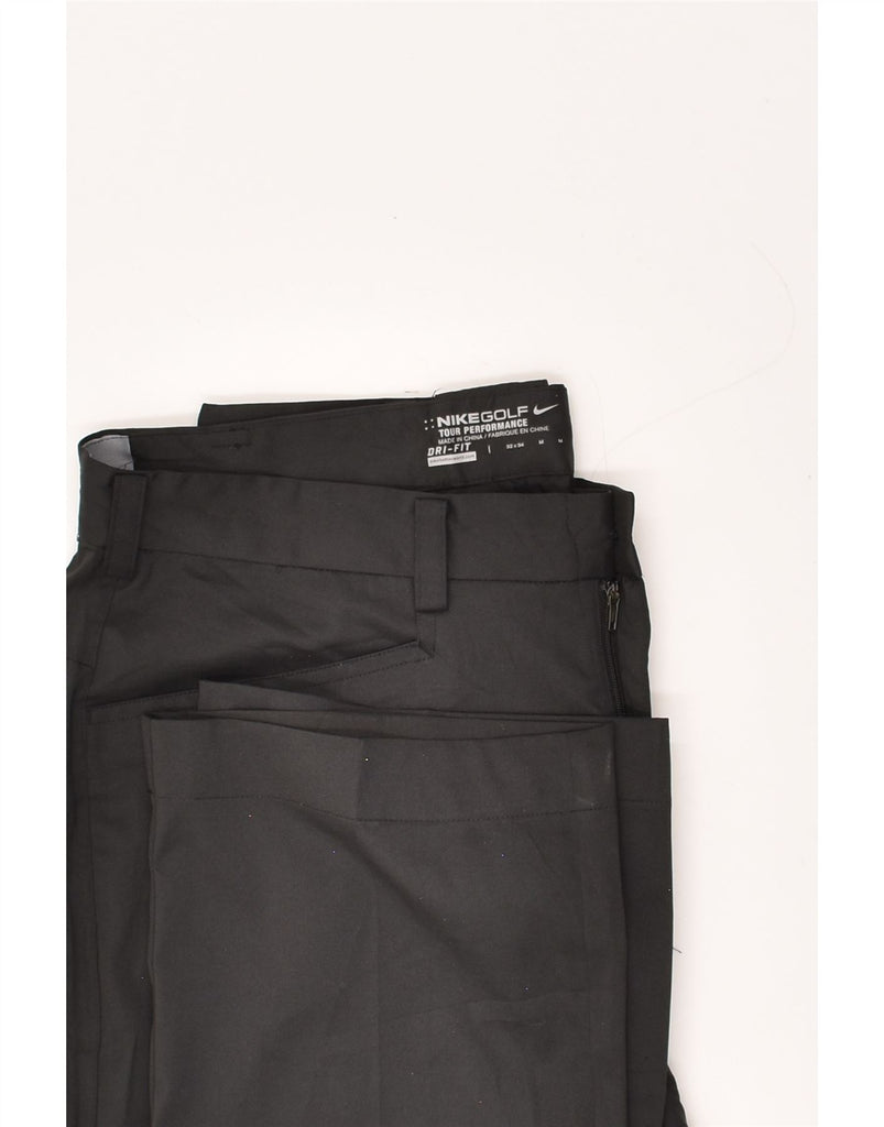 NIKE Mens Dri Fit Straight Casual Trousers Medium W32 L34 Black Polyester | Vintage Nike | Thrift | Second-Hand Nike | Used Clothing | Messina Hembry 