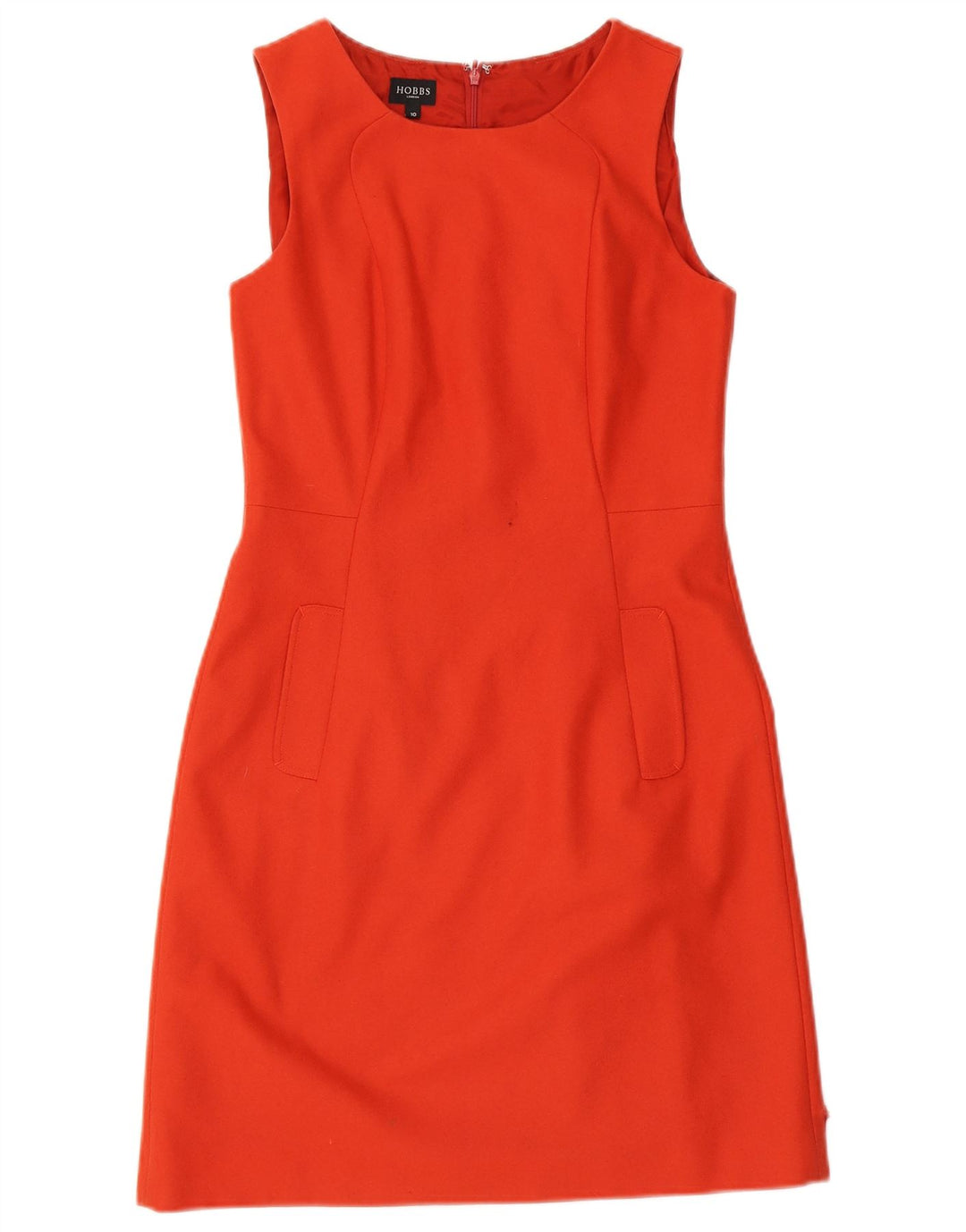 Hobbs Womens Sleeveless Sheath Dress UK 10 Small Red Wool