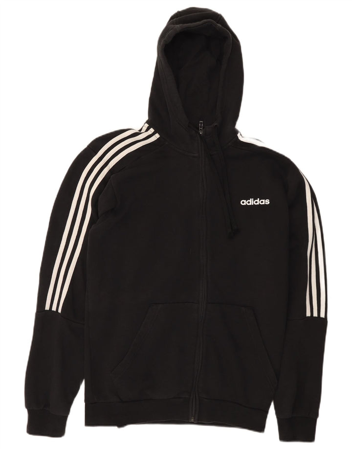 Adidas Mens Zip Hoodie Sweater Medium Black Cotton