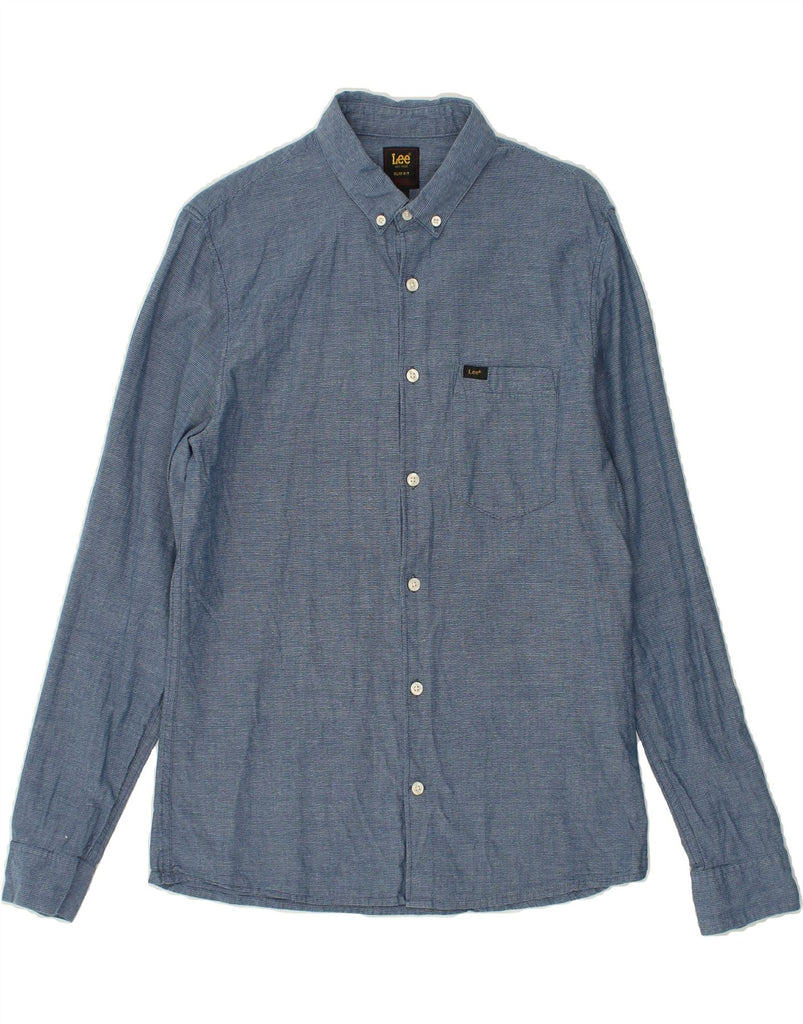 LEE Mens Slim Fit Shirt Medium Blue Cotton Vintage Lee and Second-Hand Lee from Messina Hembry 