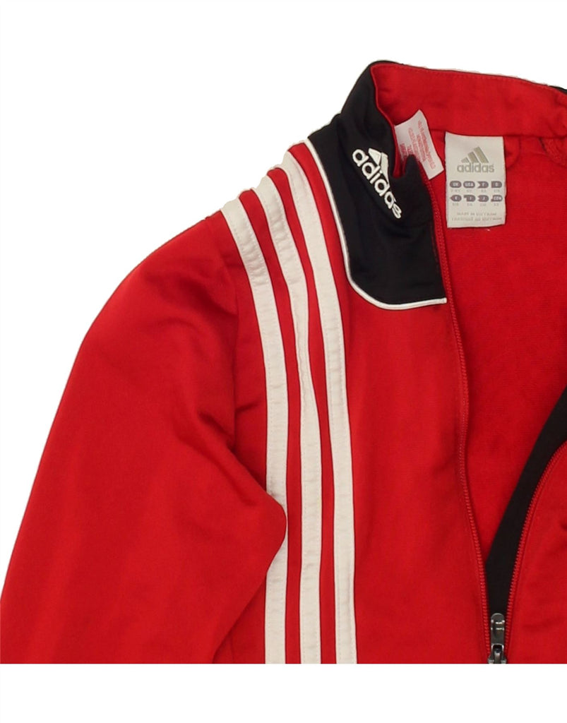 ADIDAS Boys Tracksuit Top Jacket 7-8 Years Red Colourblock Polyester | Vintage Adidas | Thrift | Second-Hand Adidas | Used Clothing | Messina Hembry 