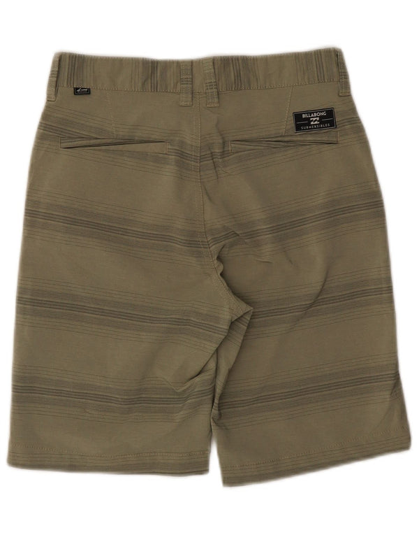 Billabong Mens Chino Shorts W26 Small Khaki Striped Polyester