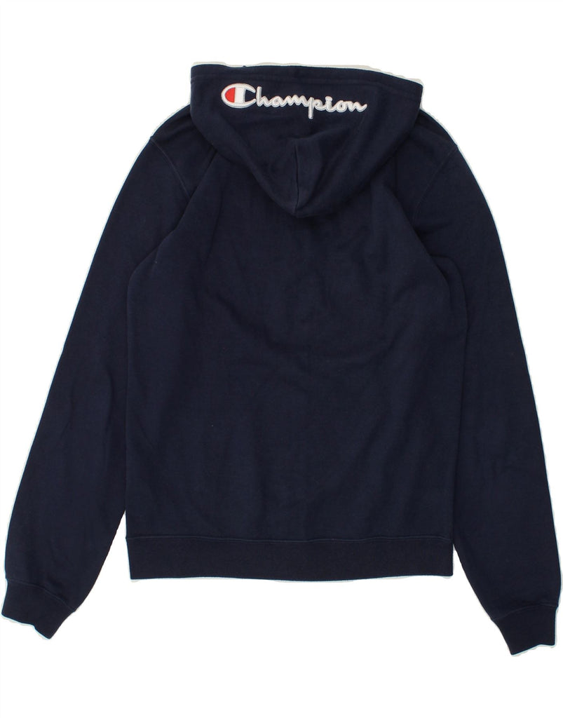 CHAMPION Boys Graphic Zip Hoodie Sweater 13-14 Years Navy Blue Cotton | Vintage Champion | Thrift | Second-Hand Champion | Used Clothing | Messina Hembry 