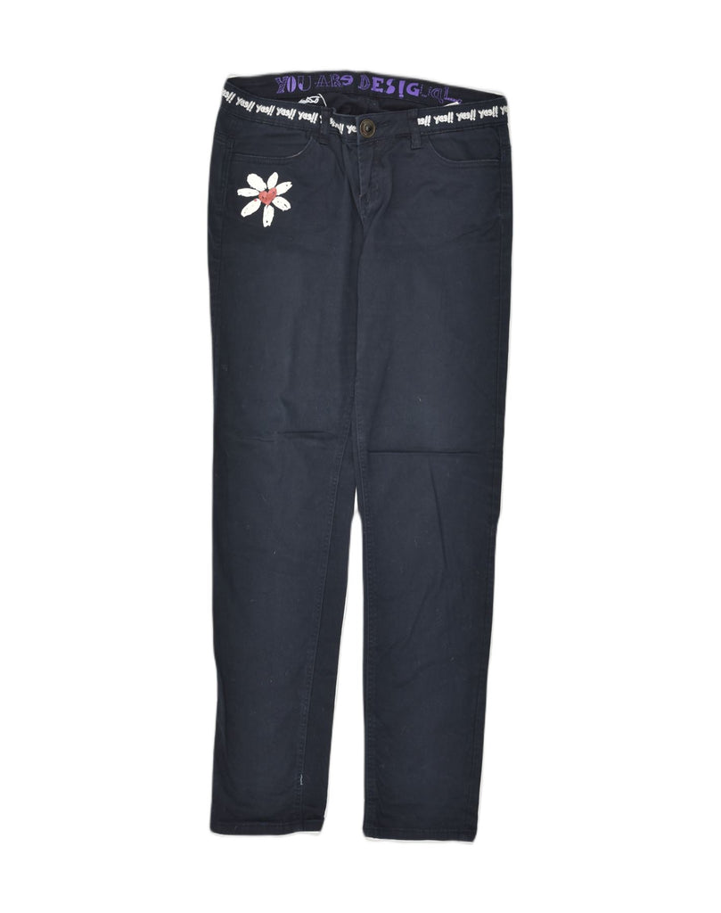 DESIGUAL Womens Tapered Casual Trousers W32 L32  Navy Blue Cotton | Vintage Desigual | Thrift | Second-Hand Desigual | Used Clothing | Messina Hembry 