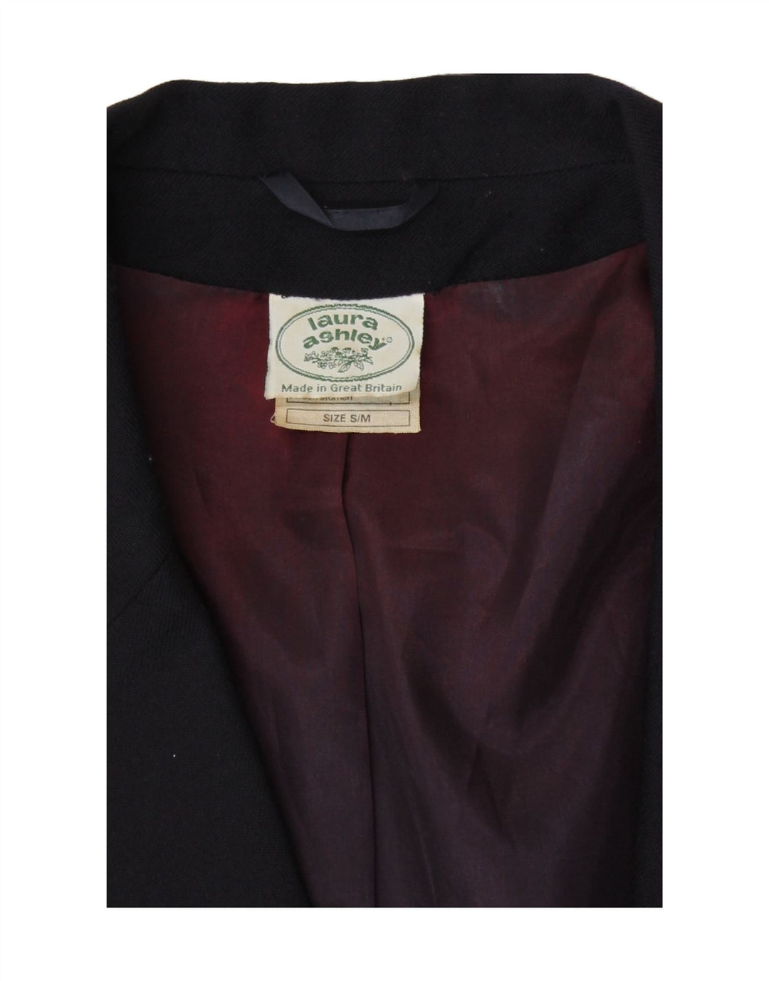 Laura Ashley Womens 2 Button Blazer Jacket UK 10 Small Navy Blue Wool