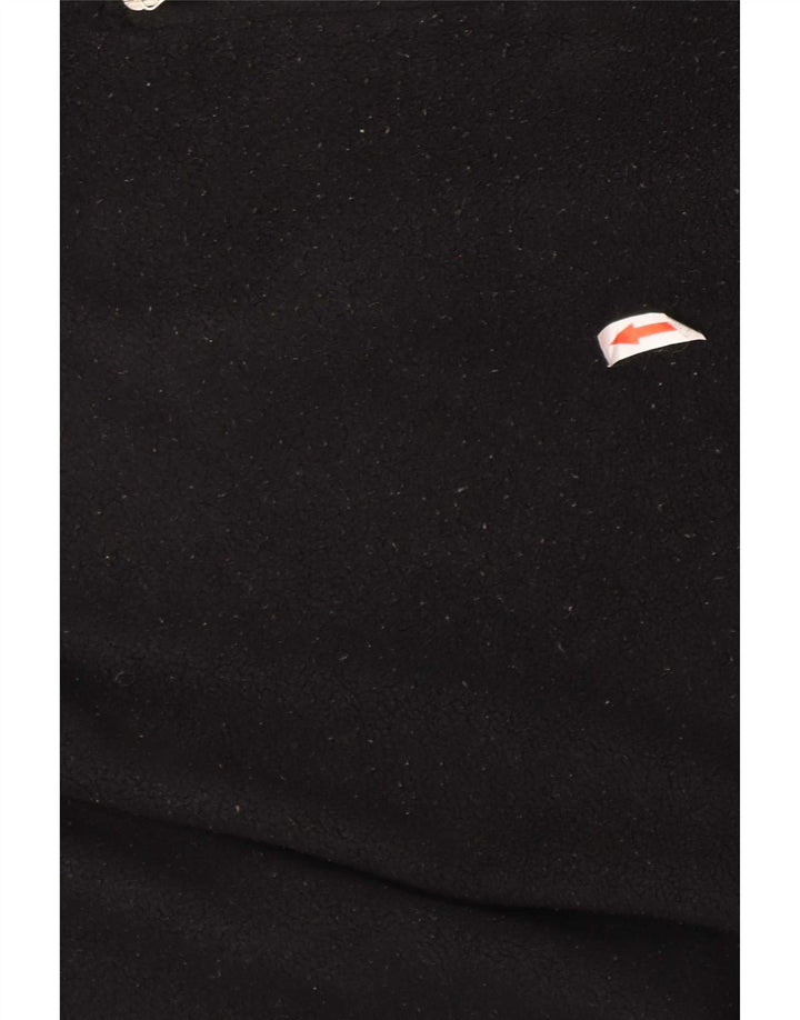North Sails Mens Zip Neck Fleece Jumper XL Black Colourblock Polyester