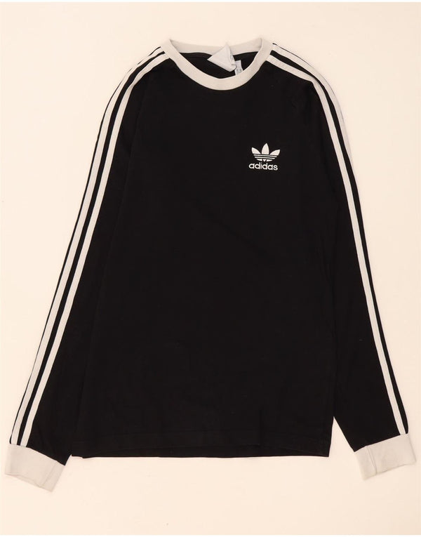 Adidas Mens Top Long Sleeve XS Black Colourblock Cotton