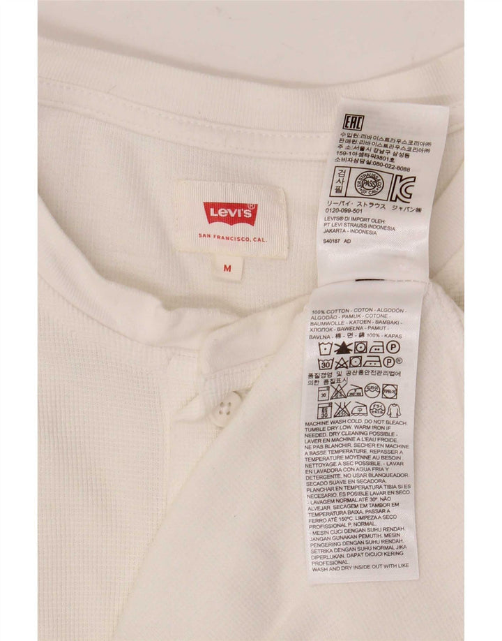 Levi's Mens Top Long Sleeve Medium White Cotton