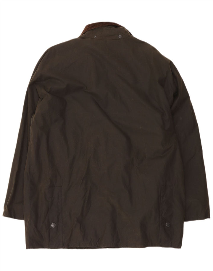 MC Orvis Mens Loose Fit Waxed Cotton Jacket UK 38 Medium Khaki