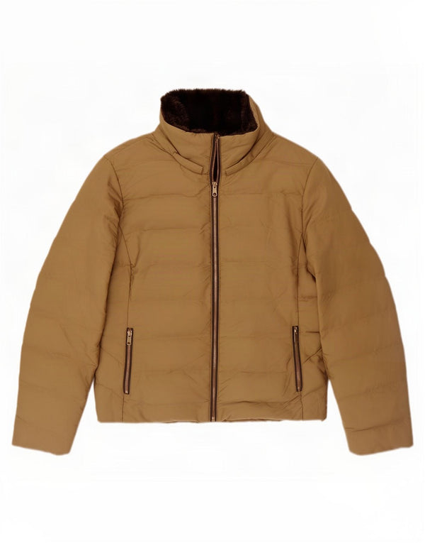 Zara Womens Sherpa Padded Jacket UK 20 2XL Beige Polyester