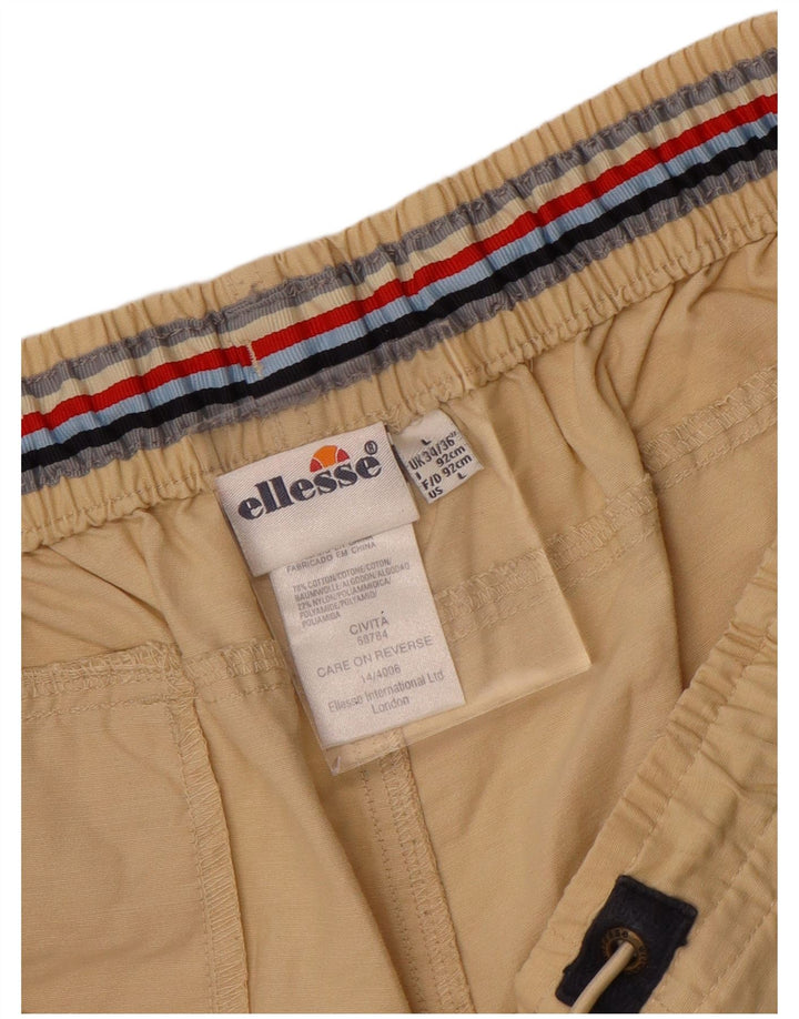 Ellesse Mens Sport Shorts Large  Beige Colourblock Cotton