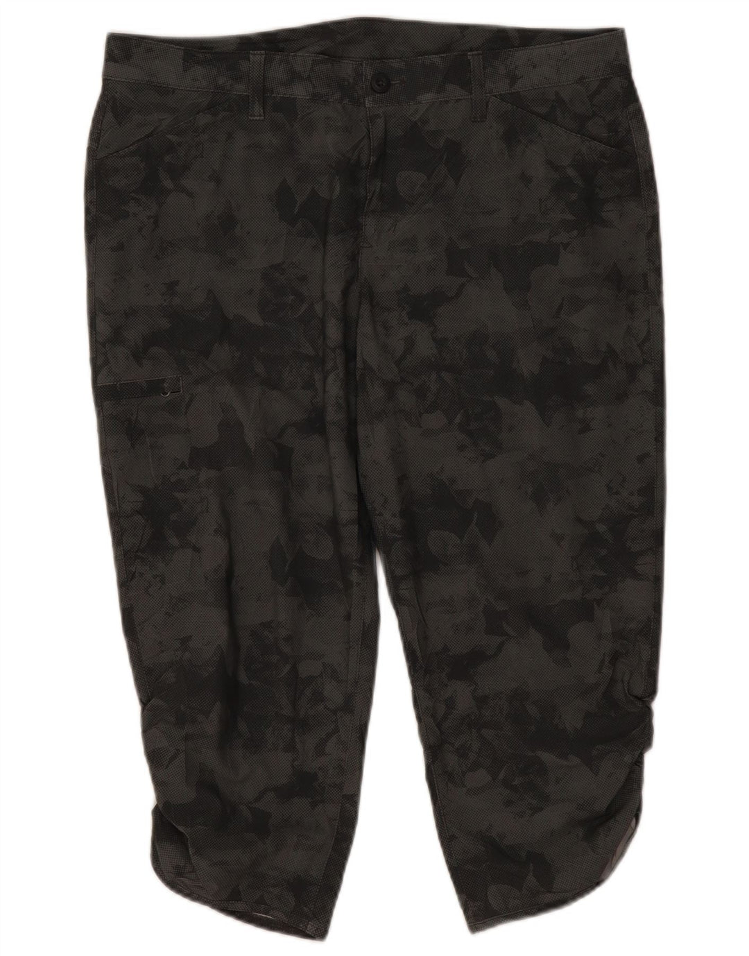 Eddie Bauer Womens Capri Cargo Trousers US 14 XL W38 L21 Grey Camouflage