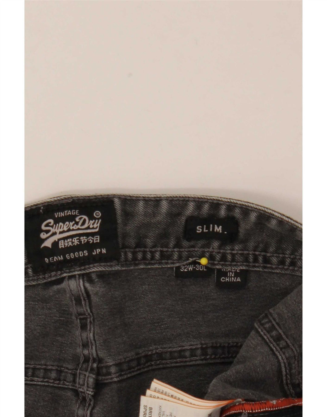 Superdry Mens Corporal Slim Denim Shorts W32 Medium Grey Cotton