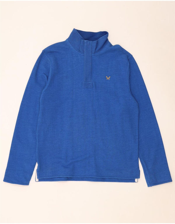 Crew Clothing Mens Zip Neck Sweatshirt Jumper Medium Blue Cotton