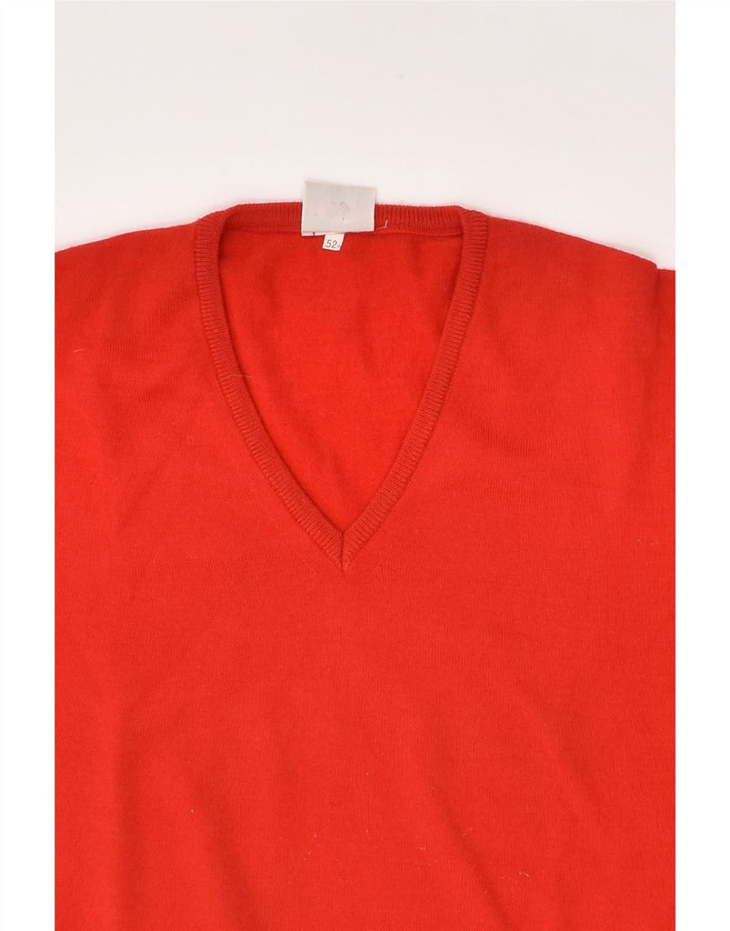 SEVRES Womens V-Neck Jumper Sweater IT 52 2XL Red Wool | Vintage Sevres | Thrift | Second-Hand Sevres | Used Clothing | Messina Hembry 