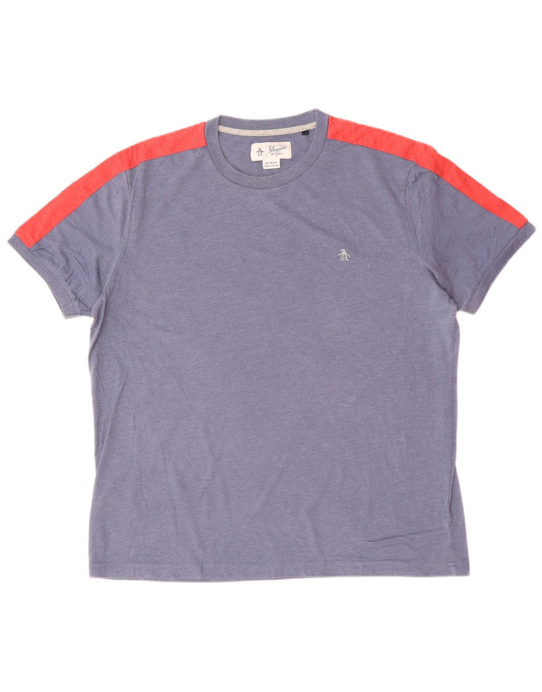 PENGUIN Mens T-Shirt Top XL Blue Colourblock