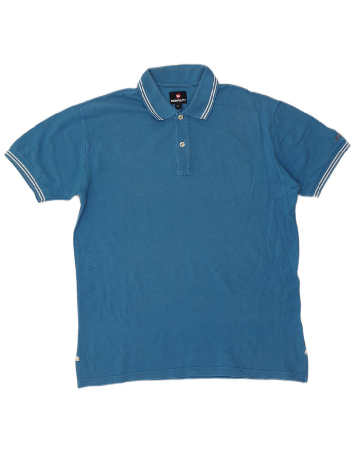 Murphy & Nye Mens Polo Shirt Large Blue Cotton