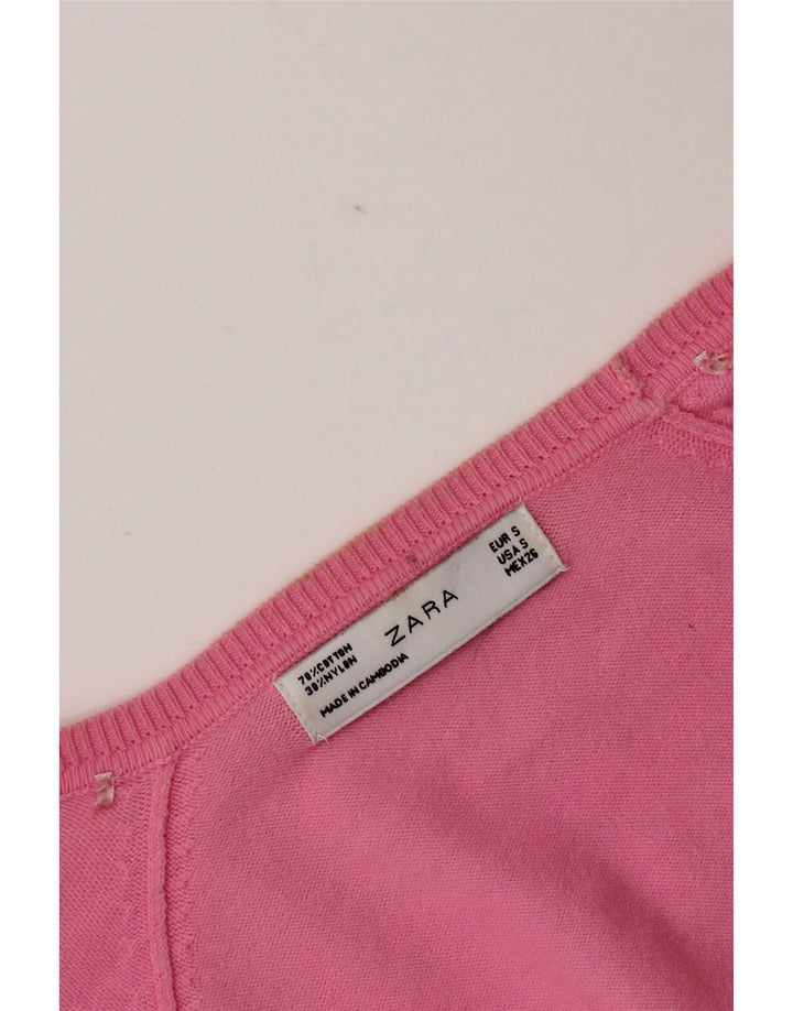 Zara Womens Cardigan Sweater UK 10 Small Pink