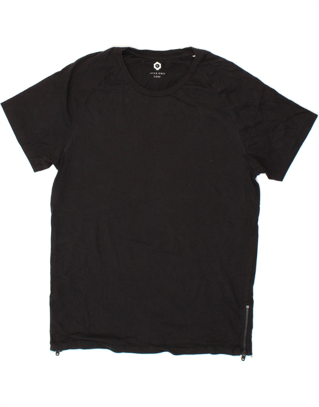JACK & JONES Mens T-Shirt Top Medium Black Cotton Vintage Jack & Jones and Second-Hand Jack & Jones from Messina Hembry 