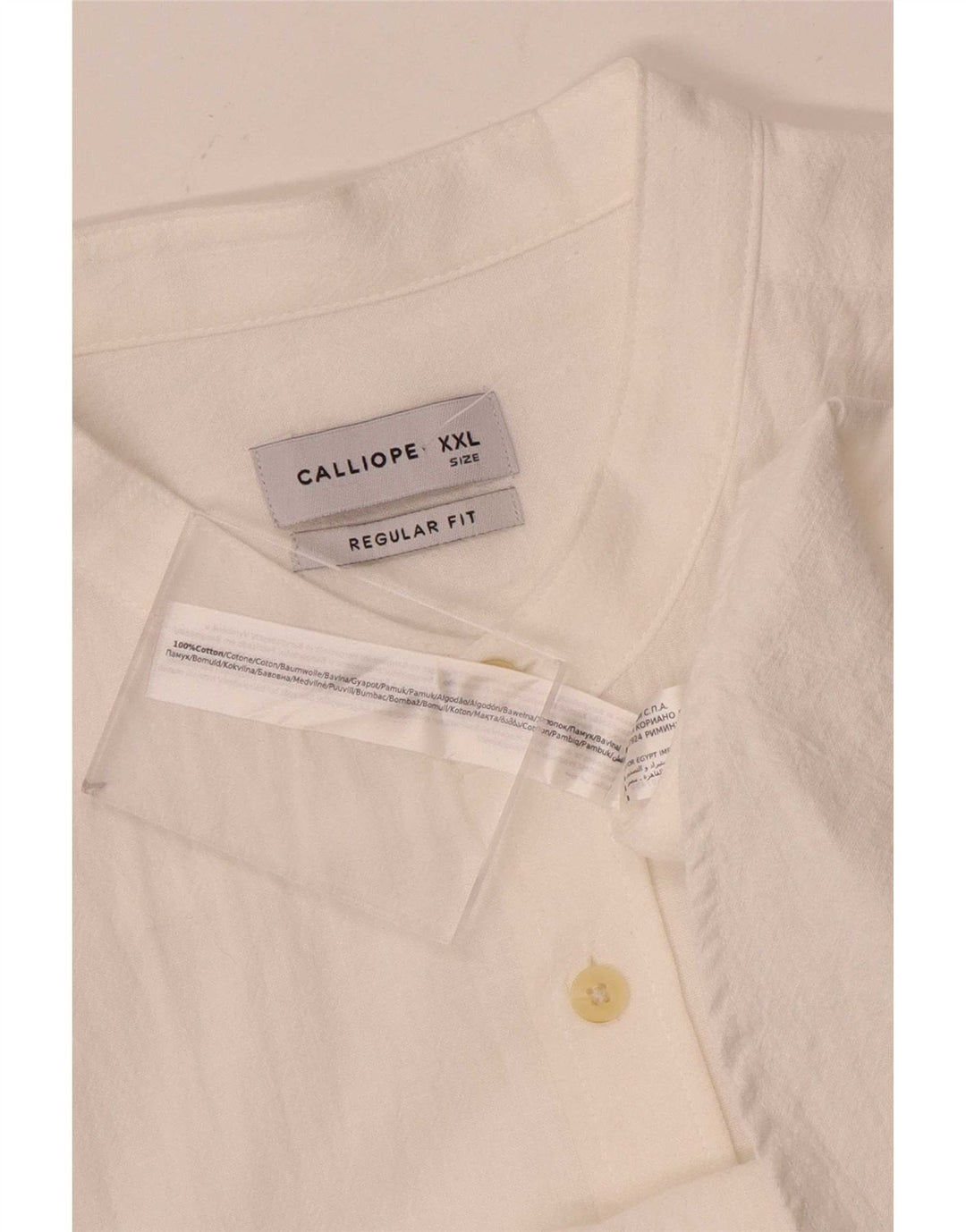 Calliope Mens Regular Fit Shirt 2XL White Cotton