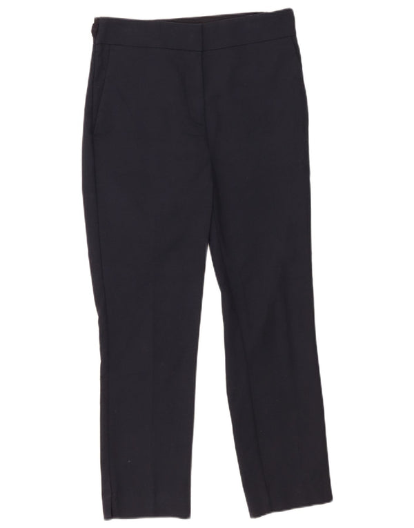 Zara Womens Cropped Trousers Small W26 L25 Navy Blue