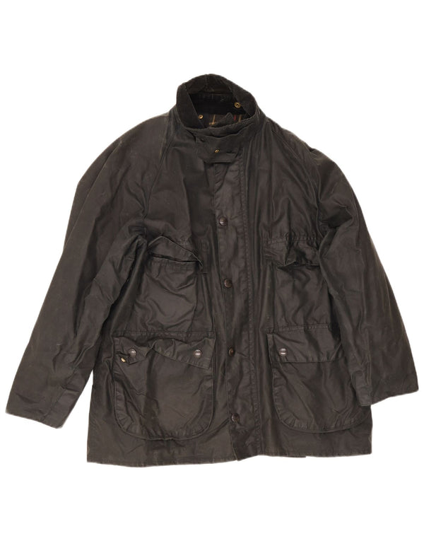 Barbour Mens Bedale Waxed Cotton Jacket Size 40 Medium Black