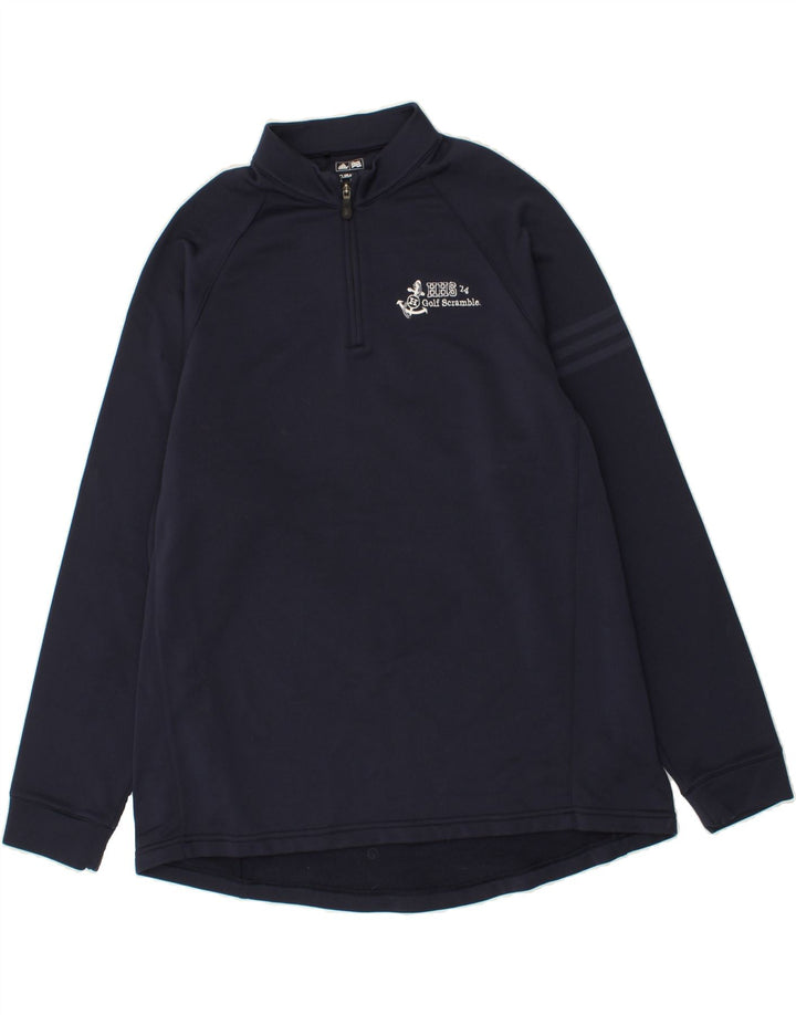 ADIDAS Mens Climalite Zip Neck Pullover Tracksuit Top XL Navy Blue Vintage Adidas and Second-Hand Adidas from Messina Hembry 