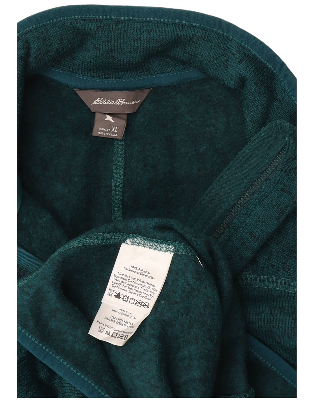 EDDIE BAUER Womens Tracksuit Top Jacket UK 18 XL Green Polyester