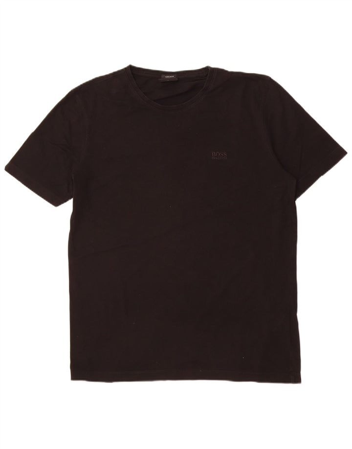 Hugo Boss Mens T-Shirt Top Large Black Cotton