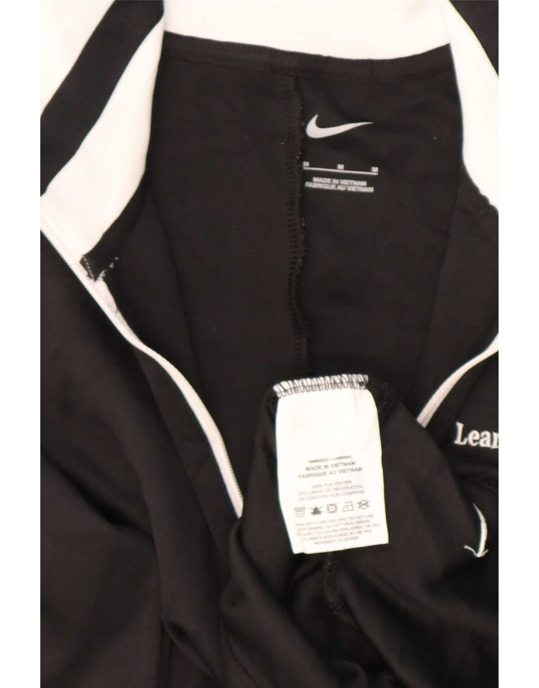 Nike Womens Graphic Zip Neck Pullover Tracksuit Top UK 12 Medium Black