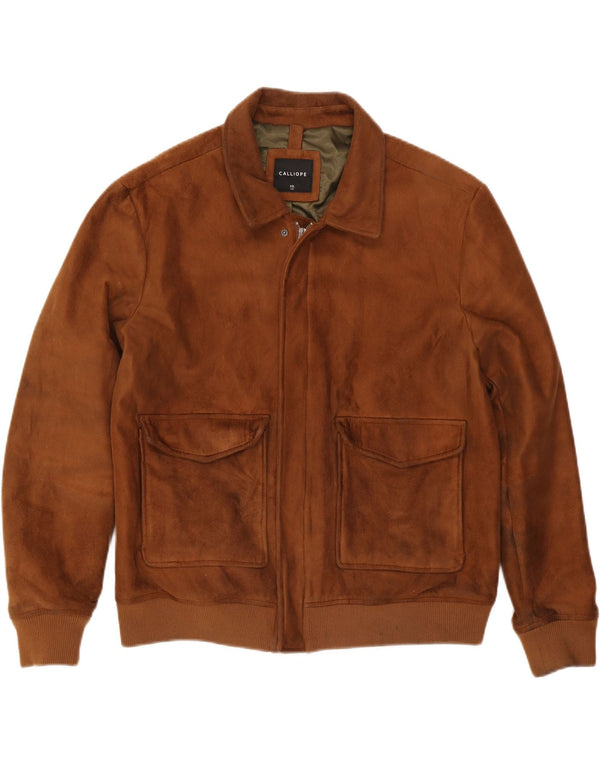Calliope Mens Bomber Jacket UK 44 2XL Brown